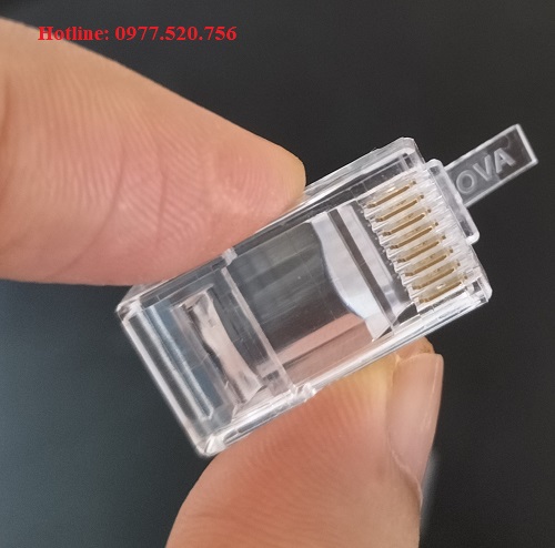 Hạt mạng RJ45 cat6 1 mảnh Nova CC-01-00176 mạ vàng 50U xuất xứ Đài Loan